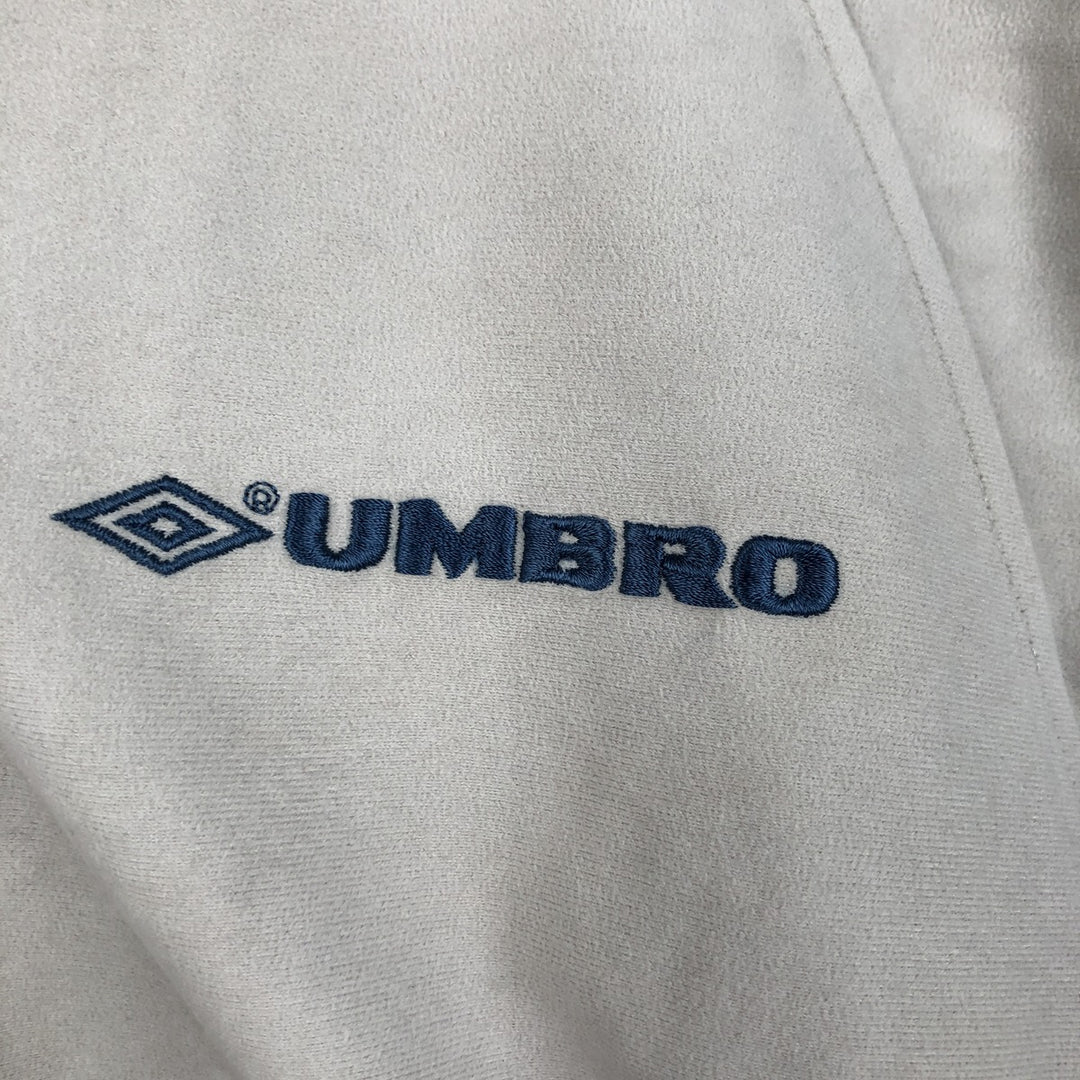 Vintage 90'S Umbro Velour Jersey Track Jacket, Men's Size L polyester Beige type Vintage Second Hand