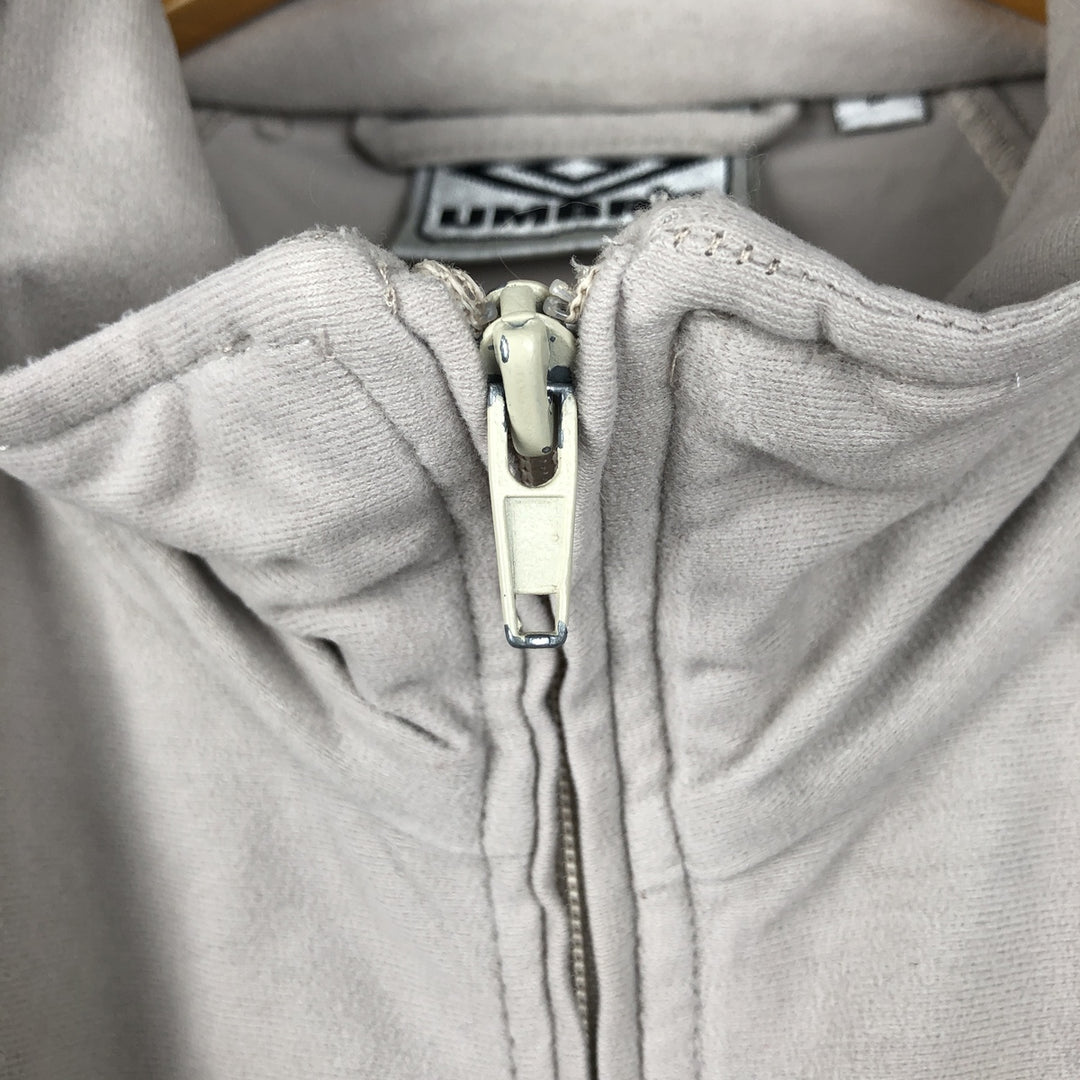 Vintage 90'S Umbro Velour Jersey Track Jacket, Men's Size L polyester Beige type Vintage Second Hand