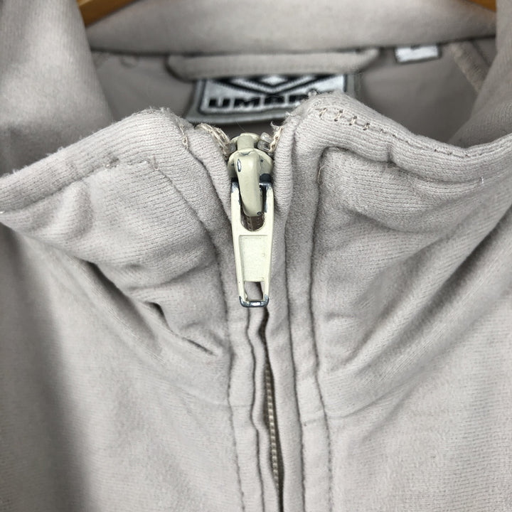 Vintage 90'S Umbro Velour Jersey Track Jacket, Men's Size L polyester Beige type Vintage Second Hand