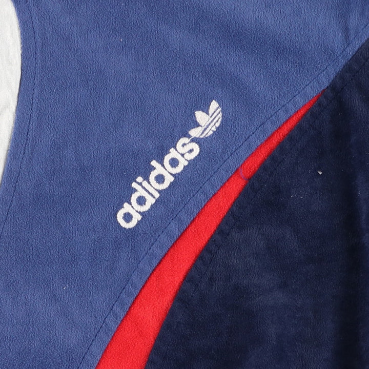 Vintage 80s-90'S Adidas Velour Jersey Track Jacket, Men's Size L unclear navy blue type Vintage Second Hand