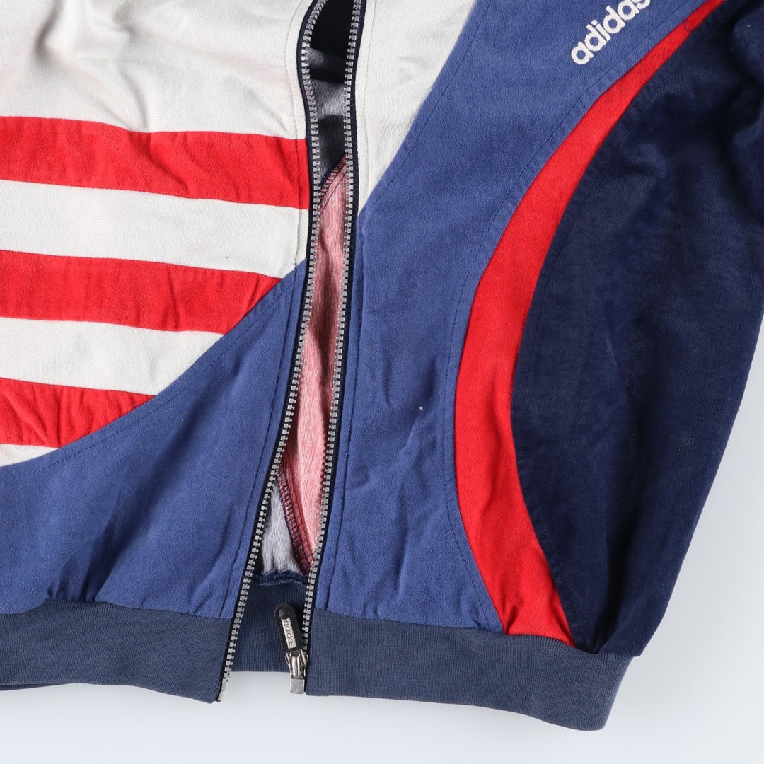Vintage 80s-90'S Adidas Velour Jersey Track Jacket, Men's Size L unclear navy blue type Vintage Second Hand
