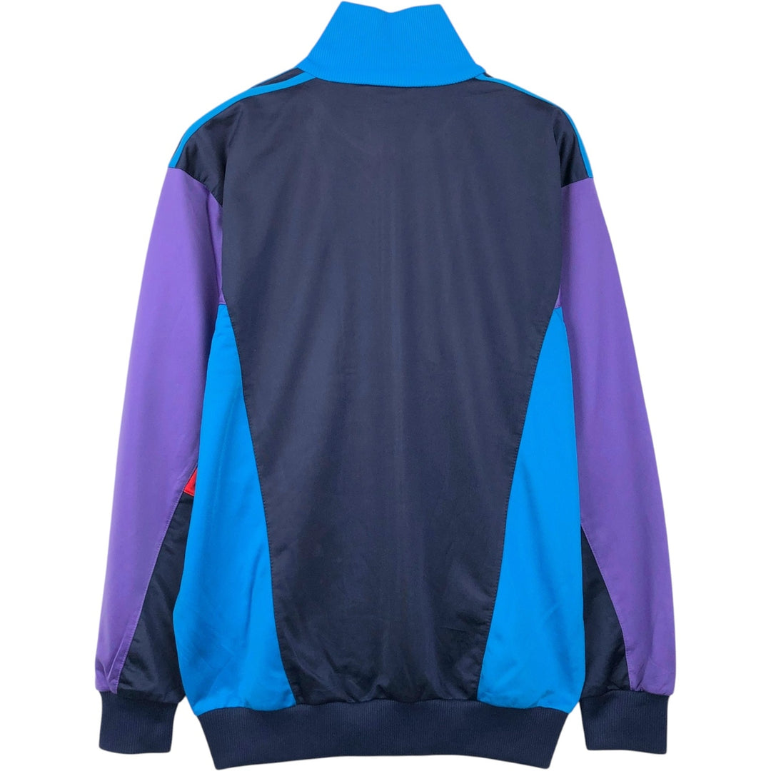 Vintage 80s-90'S adidas Trefoil logo jersey track jacket, men's size XL polyester navy blue type Vintage Second Hand