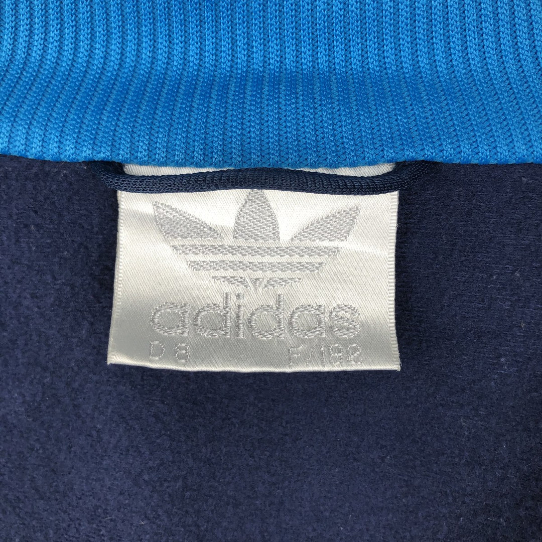 Vintage 80s-90'S adidas Trefoil logo jersey track jacket, men's size XL polyester navy blue type Vintage Second Hand