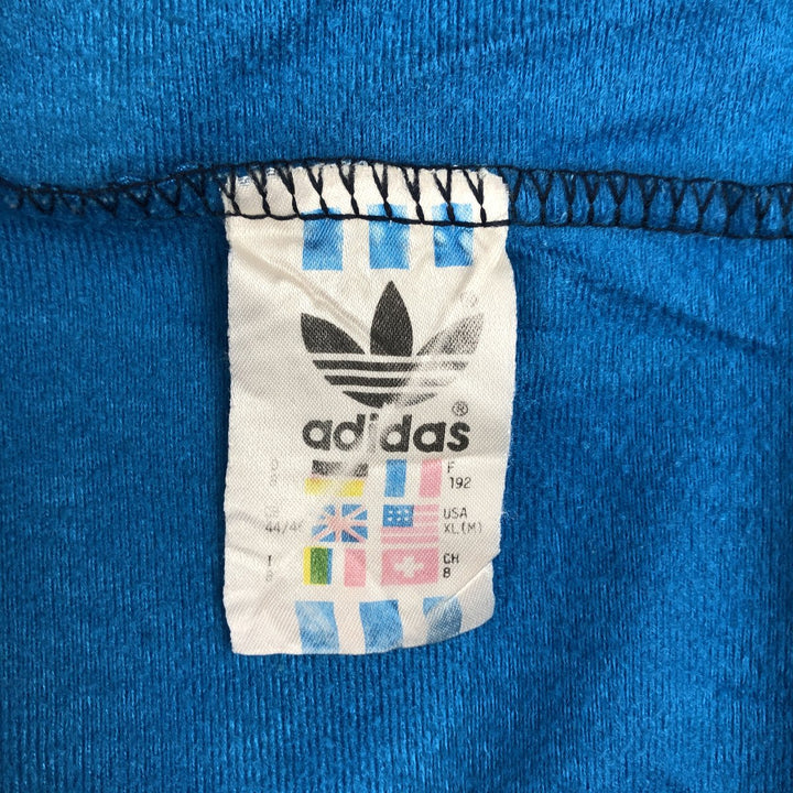Vintage 80s-90'S adidas Trefoil logo jersey track jacket, men's size XL polyester navy blue type Vintage Second Hand