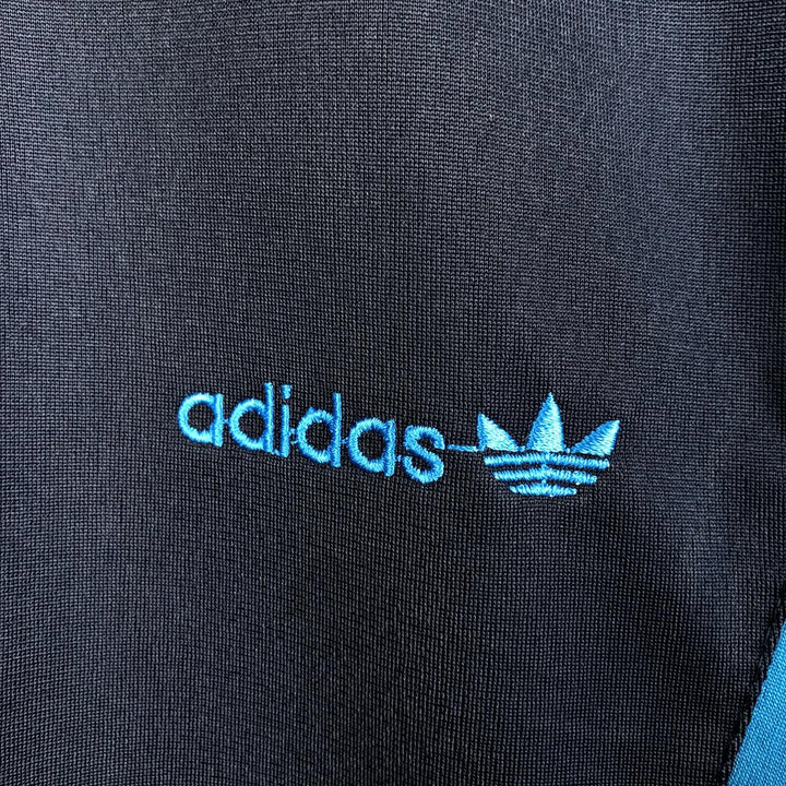 Vintage 80s-90'S adidas Trefoil logo jersey track jacket, men's size XL polyester navy blue type Vintage Second Hand