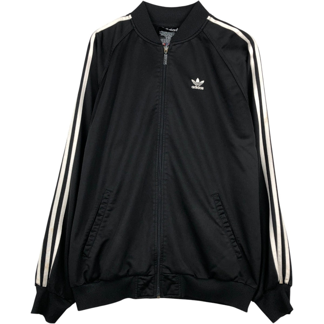 Vintage 80s-90'S Adidas Trefoil Logo Track Jacket, Men's Size L polyester black type Vintage Second Hand