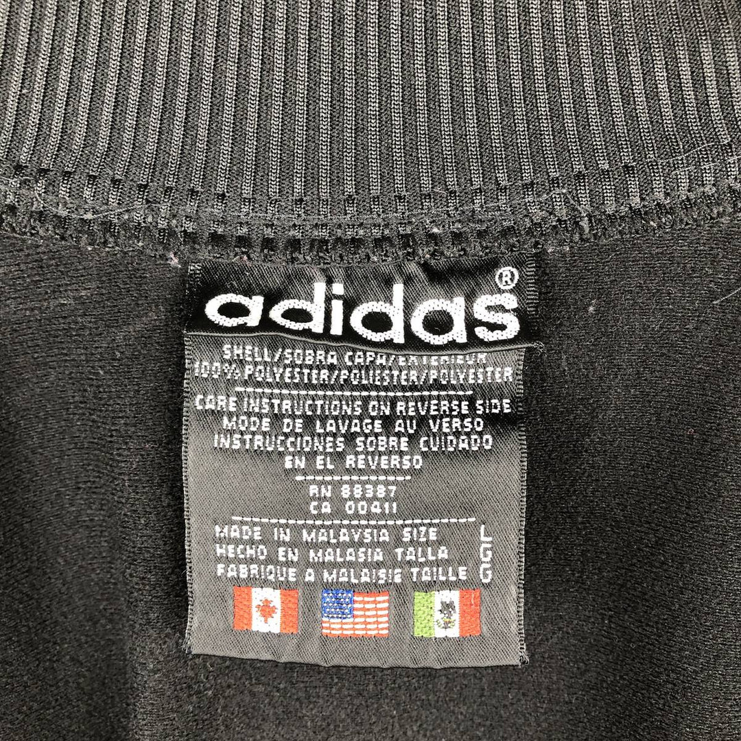 Vintage 80s-90'S Adidas Trefoil Logo Track Jacket, Men's Size L polyester black type Vintage Second Hand