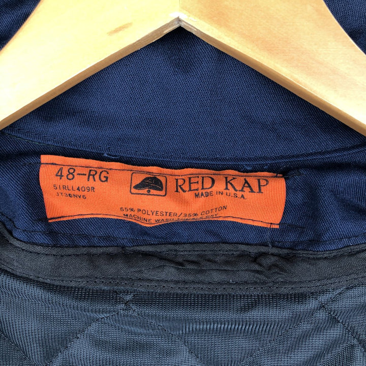 80s-90'S Red Kap padded work jacket, made in USA, men's size XL, vintage. polyester navy blue type Vintage Second Hand
