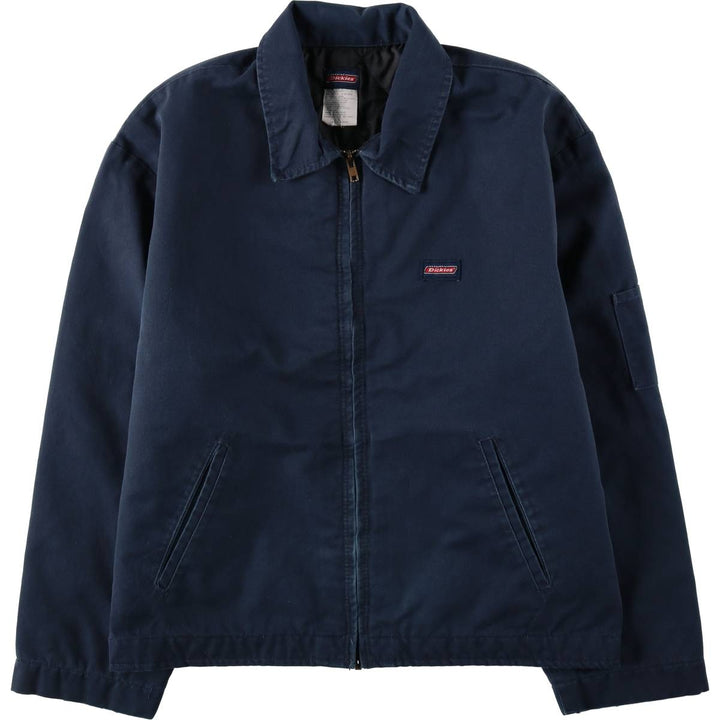 Dickies padded work jacket, men's size L polyester navy blue type Vintage Second Hand