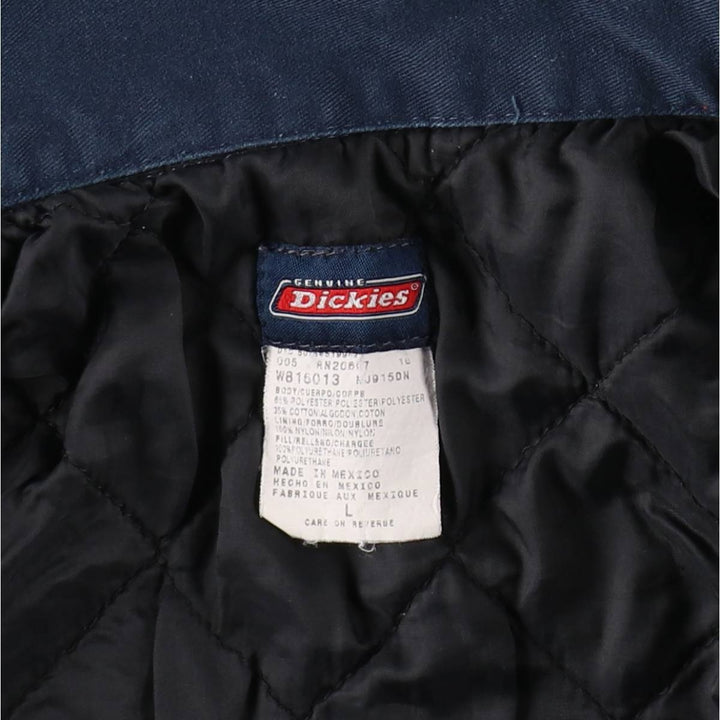 Dickies padded work jacket, men's size L polyester navy blue type Vintage Second Hand