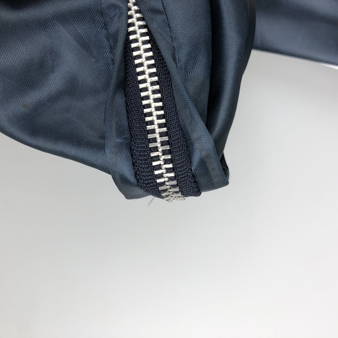 70s-80'S King Louie Checkerboard Nylon Stadium Jacket Award Jacket Varsity Jacket Men's Size M Nylon navy blue type Vintage Second Hand
