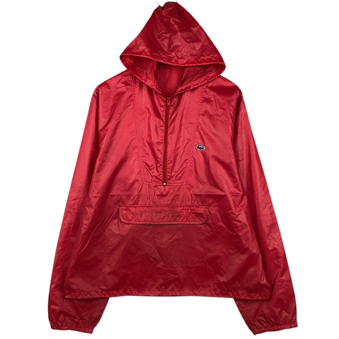 1970'S Lacoste IZOD Anorak Parka, Men's Size XL Nylon red type Vintage Second Hand