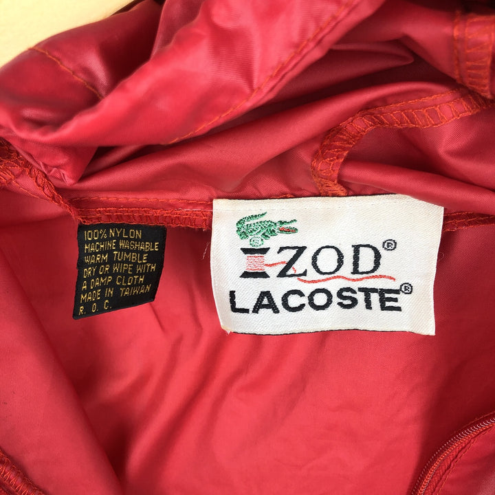 1970'S Lacoste IZOD Anorak Parka, Men's Size XL Nylon red type Vintage Second Hand