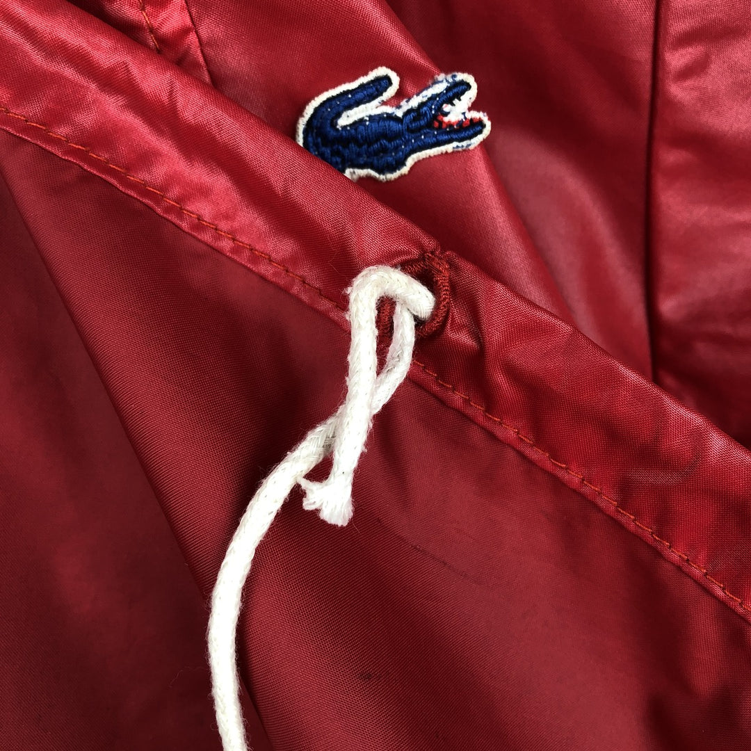 1970'S Lacoste IZOD Anorak Parka, Men's Size XL Nylon red type Vintage Second Hand
