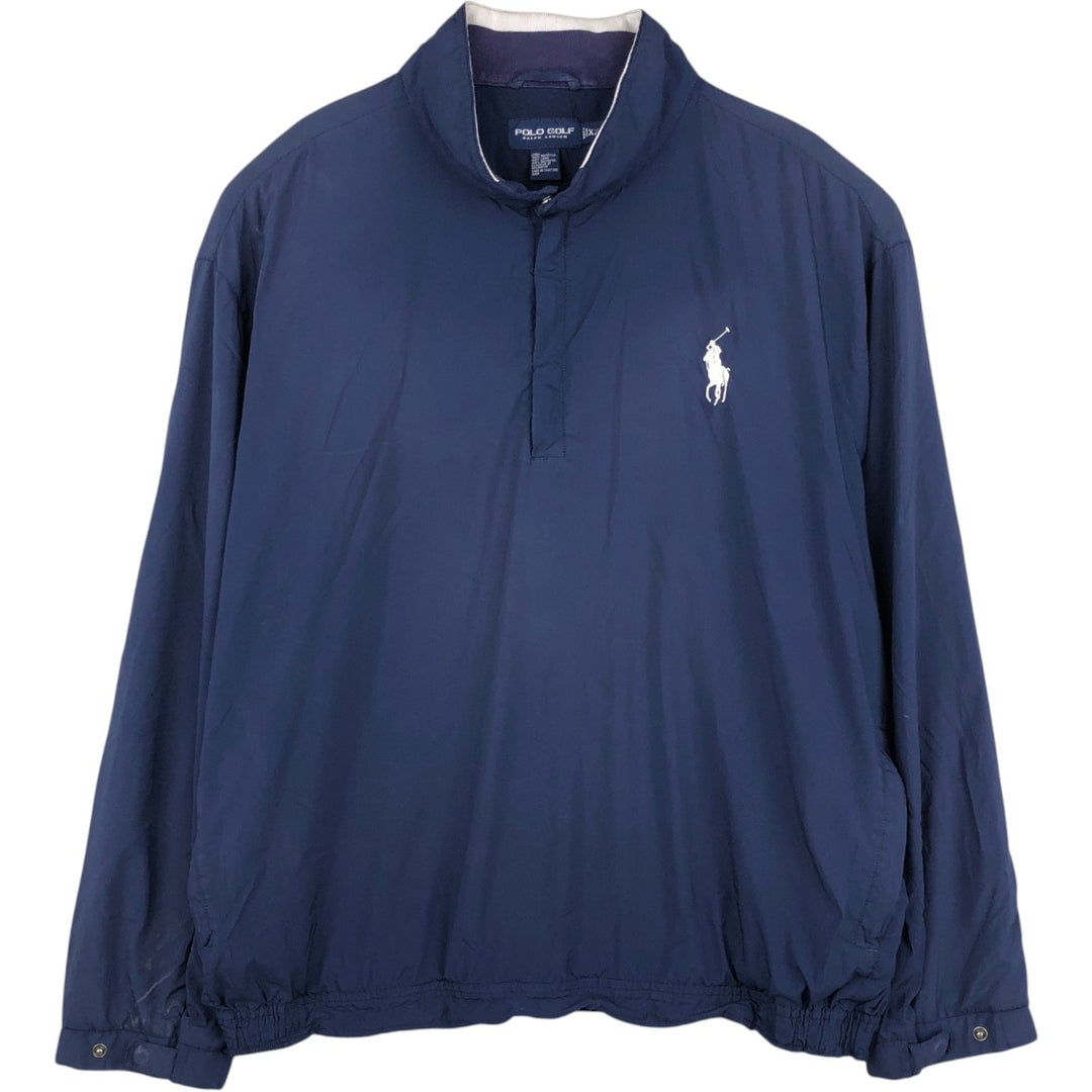 Ralph Lauren POLO GOLF Half-Zip Windbreaker, Men's Size XXL (approx.) polyester navy blue type Vintage Second Hand