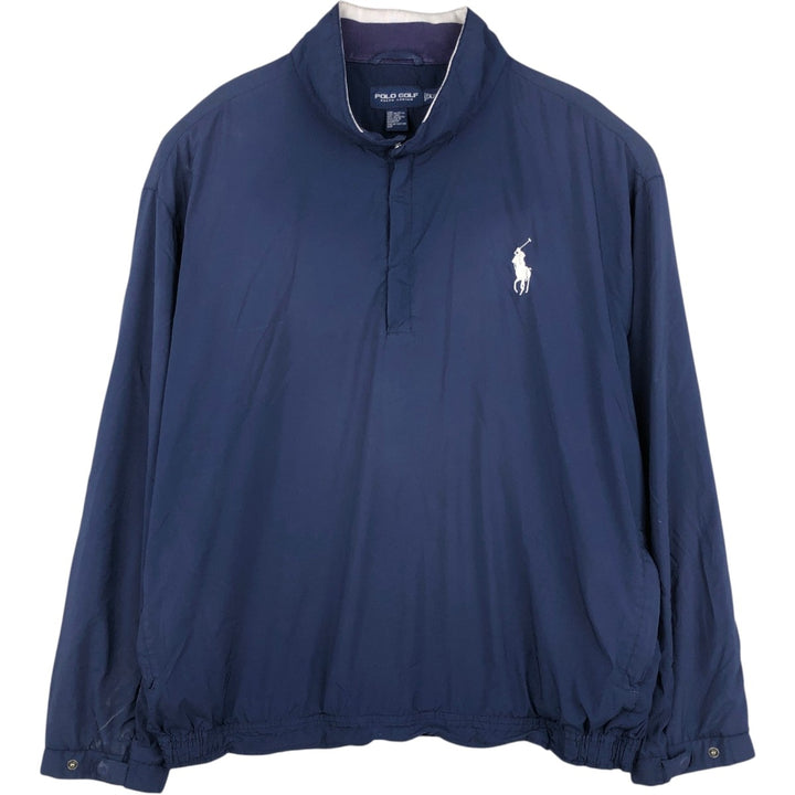 Ralph Lauren POLO GOLF Half-Zip Windbreaker, Men's Size XXL (approx.) polyester navy blue type Vintage Second Hand