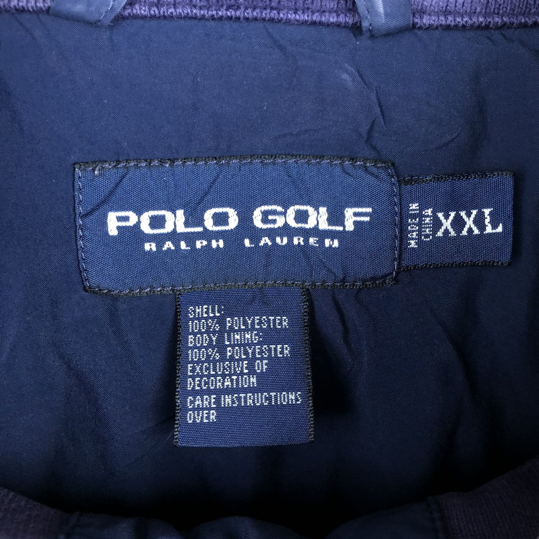 Ralph Lauren POLO GOLF Half-Zip Windbreaker, Men's Size XXL (approx.) polyester navy blue type Vintage Second Hand