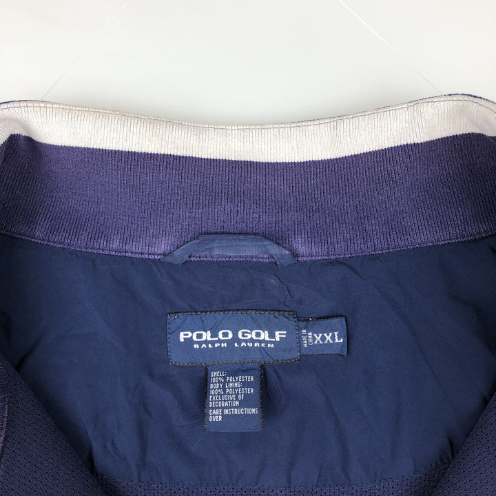 Ralph Lauren POLO GOLF Half-Zip Windbreaker, Men's Size XXL (approx.) polyester navy blue type Vintage Second Hand
