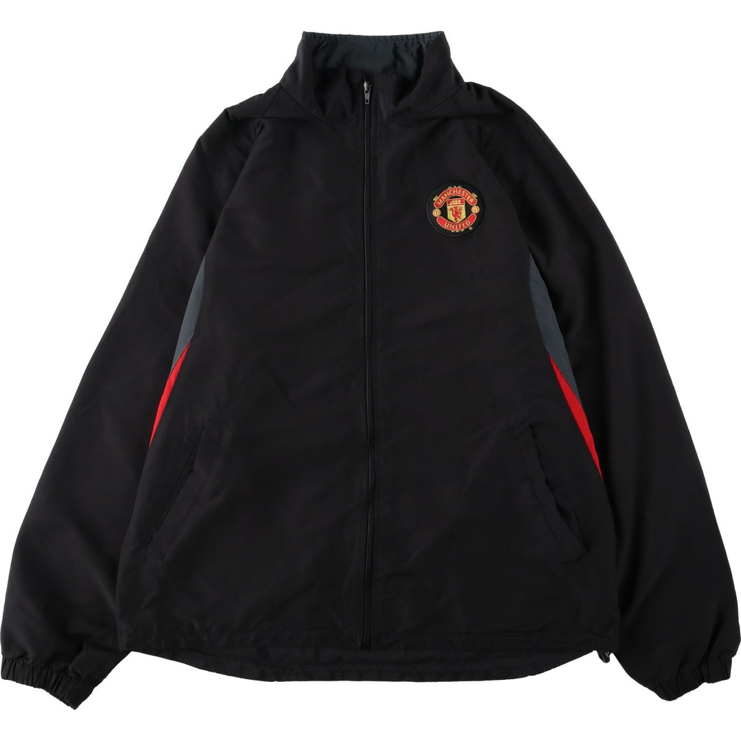 PREMIER LEAGE MANCHESTER UNITED FC Windbreaker (Men's XL equivalent) polyester black type Vintage Second Hand
