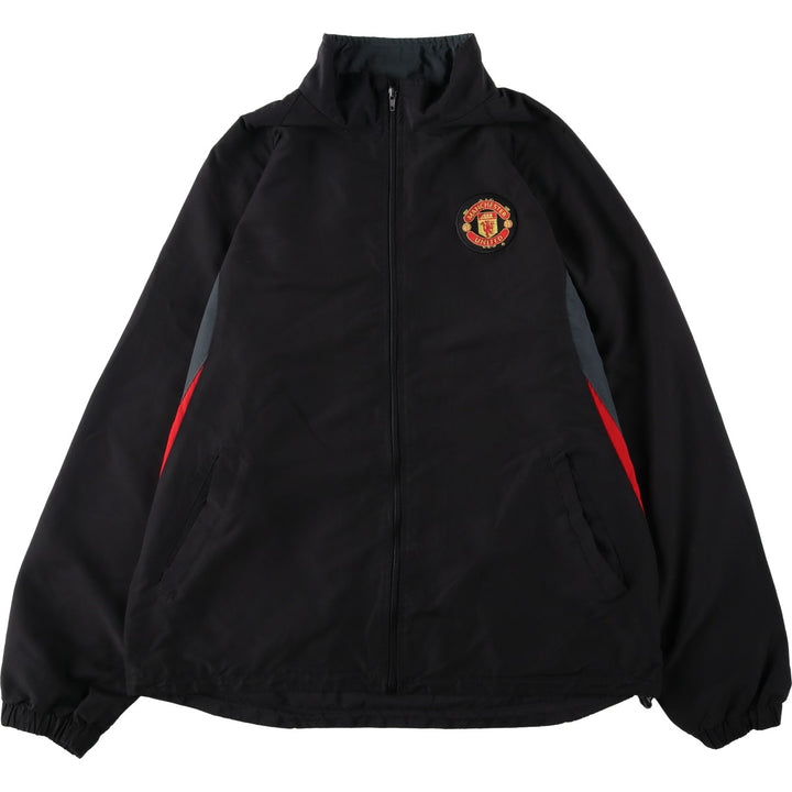 PREMIER LEAGE MANCHESTER UNITED FC Windbreaker (Men's XL equivalent) polyester black type Vintage Second Hand