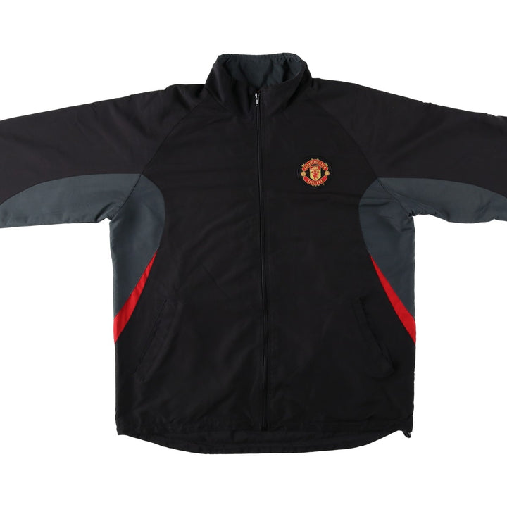PREMIER LEAGE MANCHESTER UNITED FC Windbreaker (Men's XL equivalent) polyester black type Vintage Second Hand