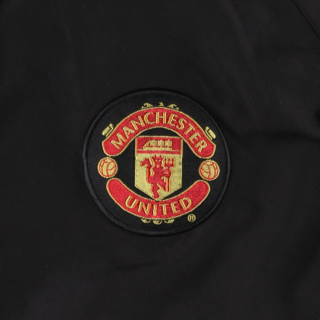 PREMIER LEAGE MANCHESTER UNITED FC Windbreaker (Men's XL equivalent) polyester black type Vintage Second Hand