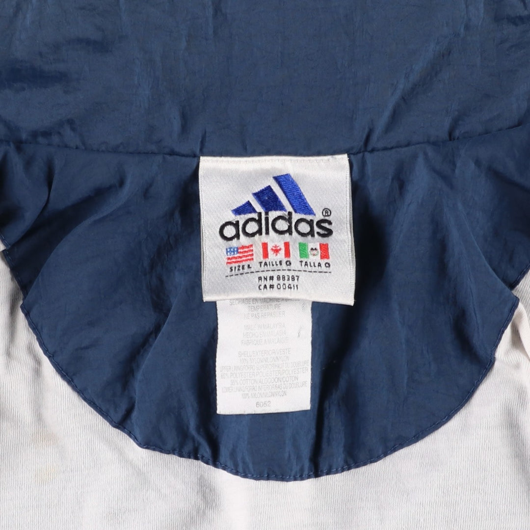 90s~00'S Adidas nylon jacket, men's size L, vintage Nylon navy blue type Vintage Second Hand
