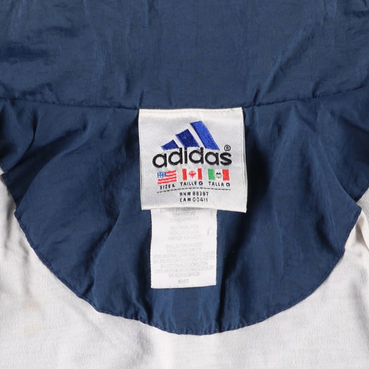 90s~00'S Adidas nylon jacket, men's size L, vintage Nylon navy blue type Vintage Second Hand