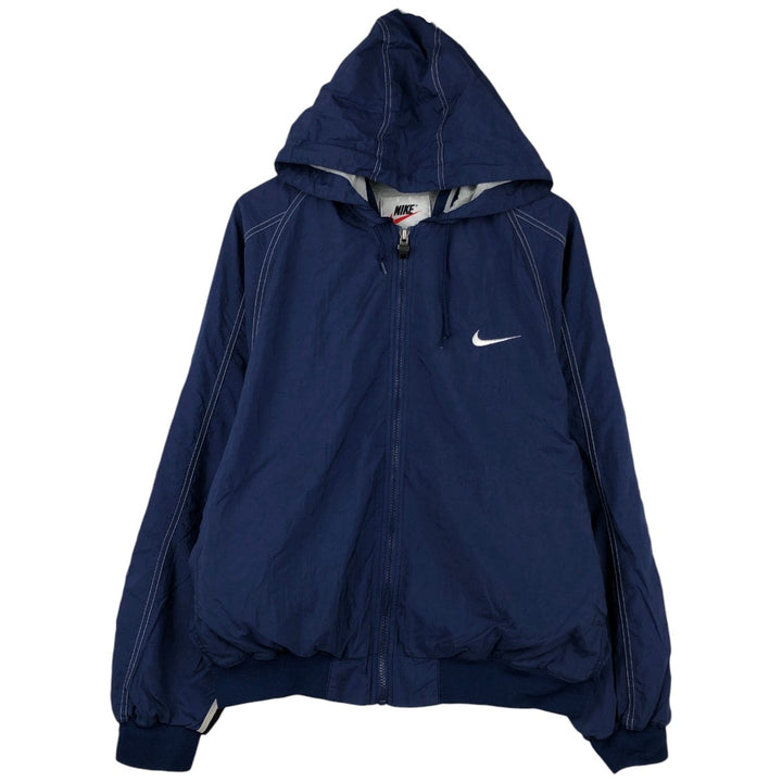 90'S Nike Nylon Parka, Men's Size L, Vintage Nylon Navy blue Vintage Second Hand