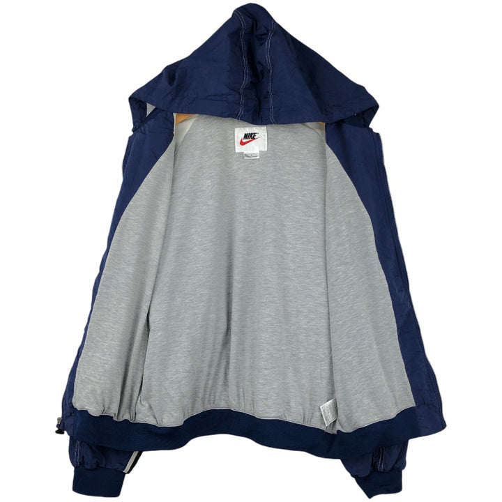 90'S Nike Nylon Parka, Men's Size L, Vintage Nylon Navy blue Vintage Second Hand