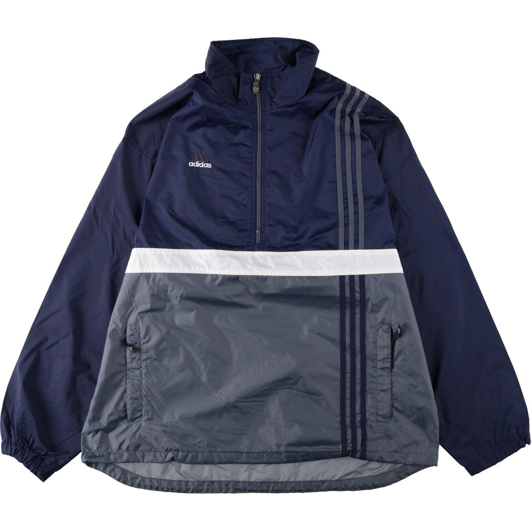 Vintage 90'S Adidas half-zip nylon pullover, men's size XL Nylon navy blue type Vintage Second Hand