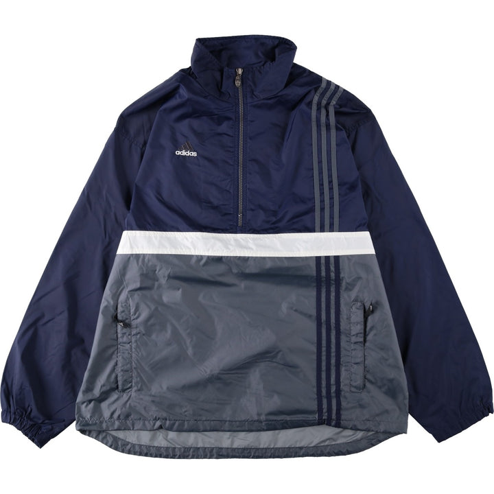 Vintage 90'S Adidas half-zip nylon pullover, men's size XL Nylon navy blue type Vintage Second Hand