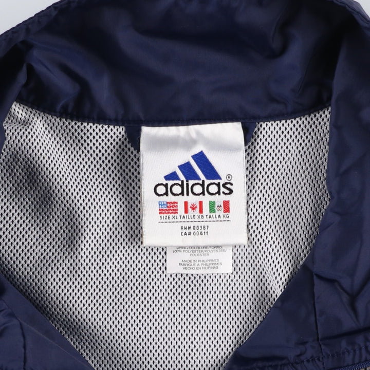 Vintage 90'S Adidas half-zip nylon pullover, men's size XL Nylon navy blue type Vintage Second Hand