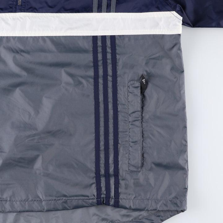 Vintage 90'S Adidas half-zip nylon pullover, men's size XL Nylon navy blue type Vintage Second Hand