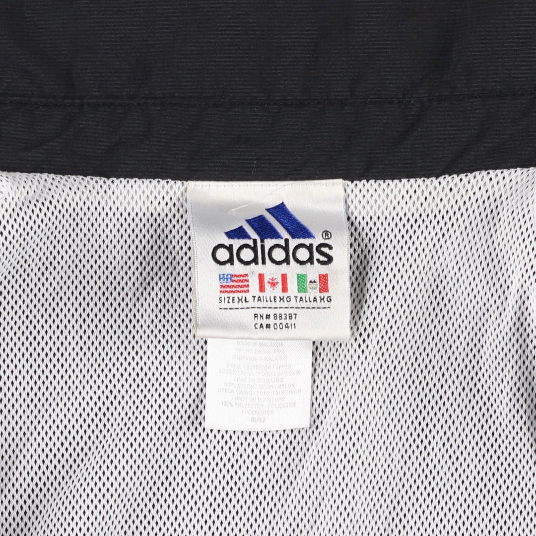 90'S Adidas Nylon Jacket, Men's XL Size, Vintage Nylon black type Vintage Second Hand
