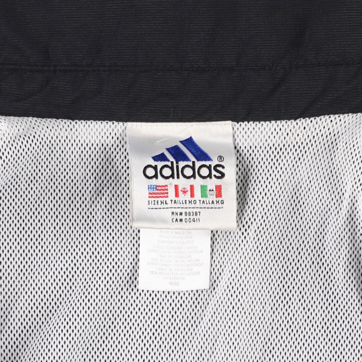 90'S Adidas Nylon Jacket, Men's XL Size, Vintage Nylon black type Vintage Second Hand