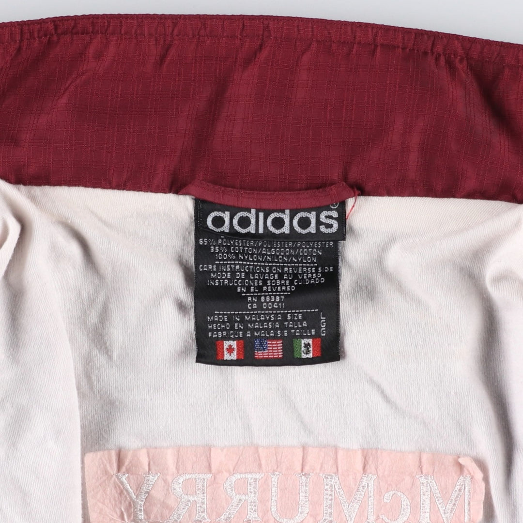 90'S Adidas Windbreaker Men's Size L Vintage polyester burgundy type Vintage Second Hand