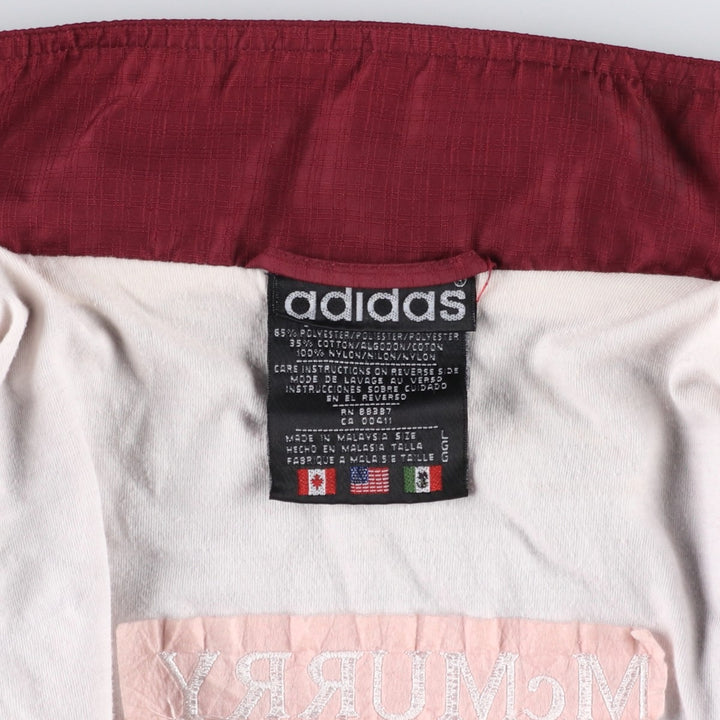 90'S Adidas Windbreaker Men's Size L Vintage polyester burgundy type Vintage Second Hand