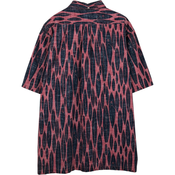 Reyn Spooner Replica Gold Tag All-Over Surfboard Pattern Button-Down Hawaiian Aloha Shirt Box Shirt Men's XL Equivalent cotton burgundy type Vintage Second Hand