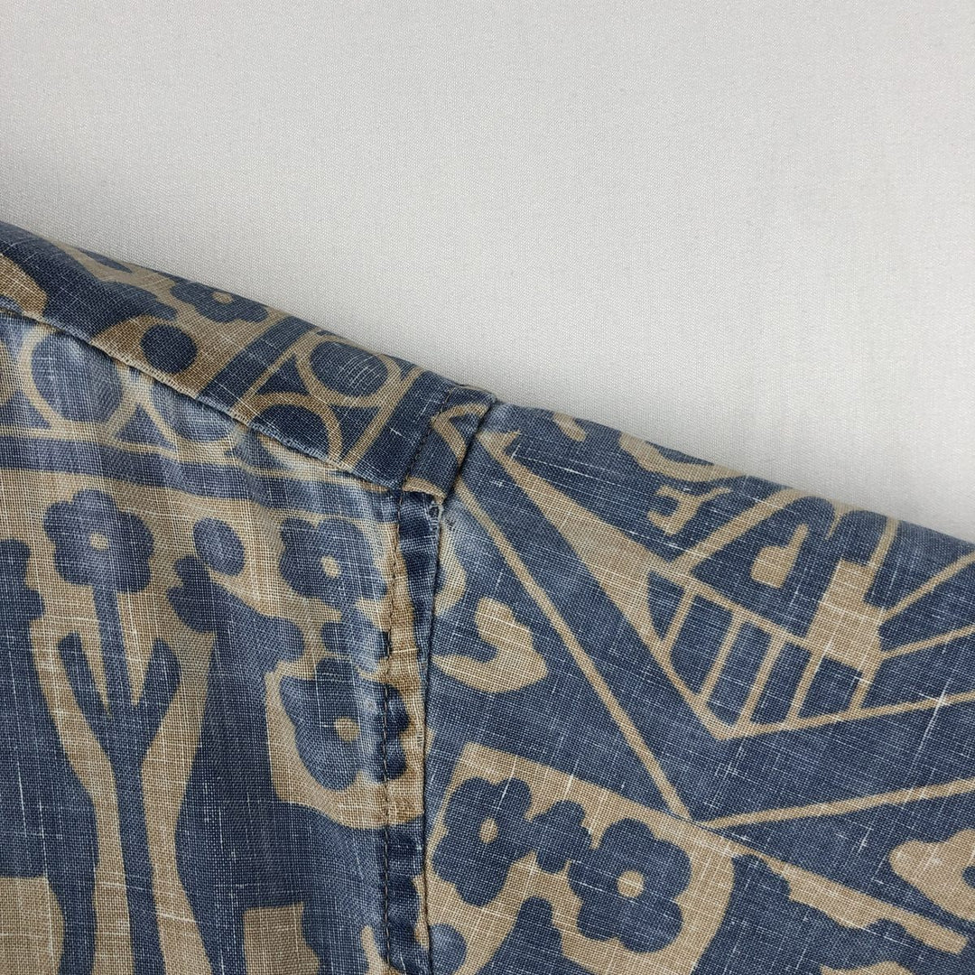 90'S Reyn Spooner Commemorative Classics all-over print Hawaiian Aloha shirt, boxy style, made in Hawaii, men's size L equivalent. cotton blue type Vintage Second Hand