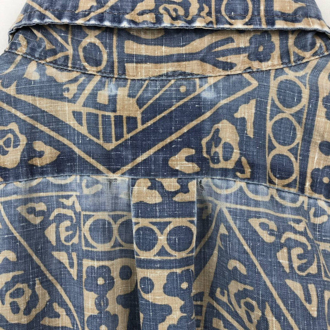 90'S Reyn Spooner Commemorative Classics all-over print Hawaiian Aloha shirt, boxy style, made in Hawaii, men's size L equivalent. cotton blue type Vintage Second Hand