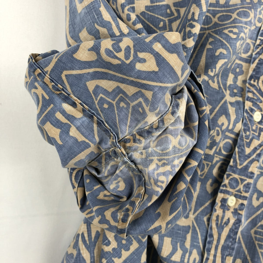 90'S Reyn Spooner Commemorative Classics all-over print Hawaiian Aloha shirt, boxy style, made in Hawaii, men's size L equivalent. cotton blue type Vintage Second Hand