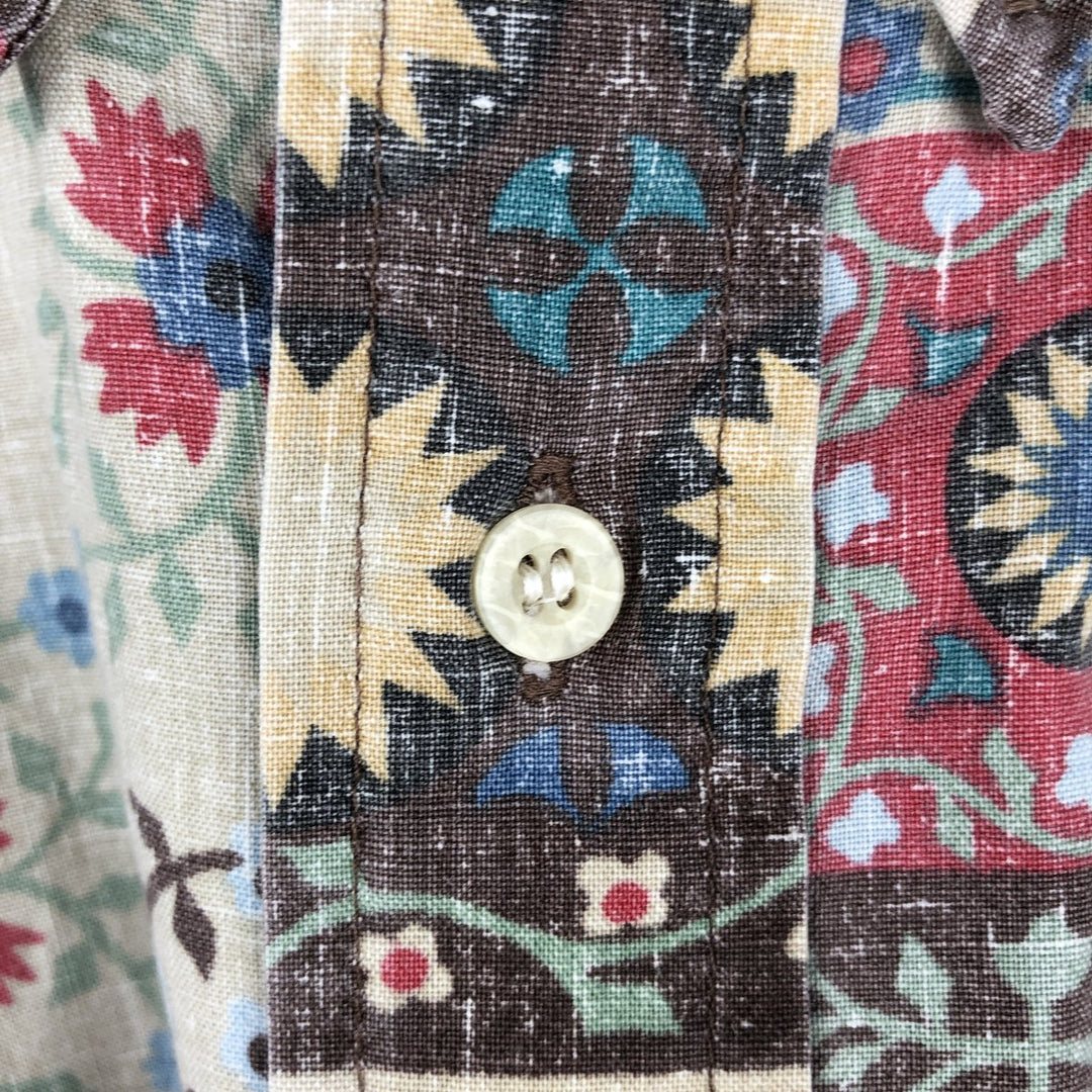 90'S Reyn Spooner Swimsuit Tag All-Over Print Pullover Button-Down Hawaiian Aloha Shirt Box Shirt Men's XL Size cotton red type Vintage Second Hand