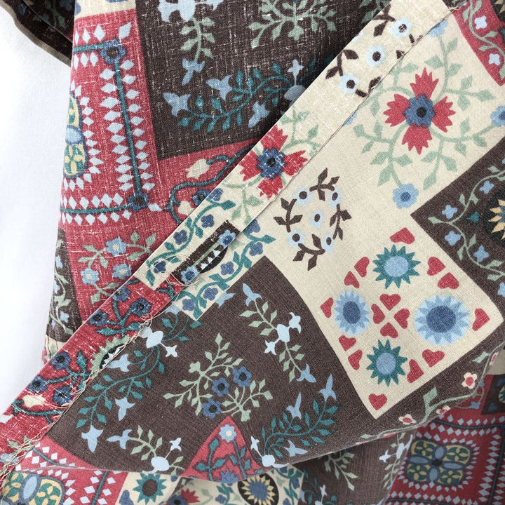 90'S Reyn Spooner Swimsuit Tag All-Over Print Pullover Button-Down Hawaiian Aloha Shirt Box Shirt Men's XL Size cotton red type Vintage Second Hand