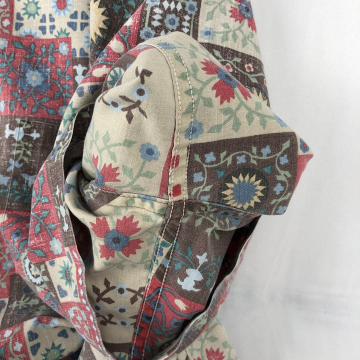 90'S Reyn Spooner Swimsuit Tag All-Over Print Pullover Button-Down Hawaiian Aloha Shirt Box Shirt Men's XL Size cotton red type Vintage Second Hand