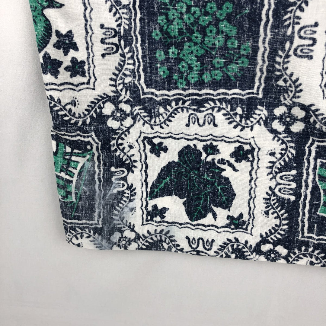 90'S Reyn Spooner swimwear tag, all-over print, Lahaina sailor pullover button-down Aloha shirt, men's size M equivalent. cotton white type Vintage Second Hand