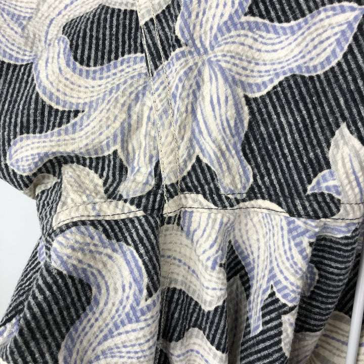 90'S Reyn Spooner all-over floral print open-collar Hawaiian Aloha shirt, boxy style, made in Hawaii, men's size XL equivalent. cotton navy blue type Vintage Second Hand