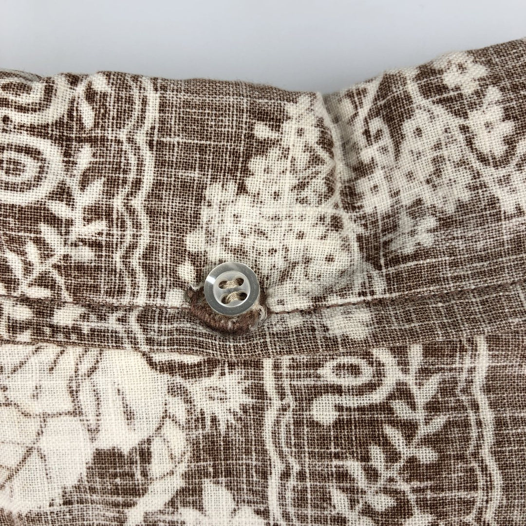 70s-80'S Reyn Spooner nipple tag all-over print Lahaina sailor pullover button-down Aloha shirt boxy shirt unclear brown type Vintage Second Hand