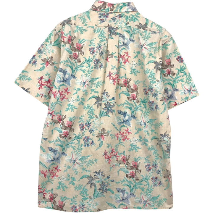 1980'S Reyn Spooner Gold Tag Nude Tag All-over Floral Hawaiian Aloha Shirt Box Shirt Men's Size M (approx.) Vintage unclear Beige type Vintage Second Hand