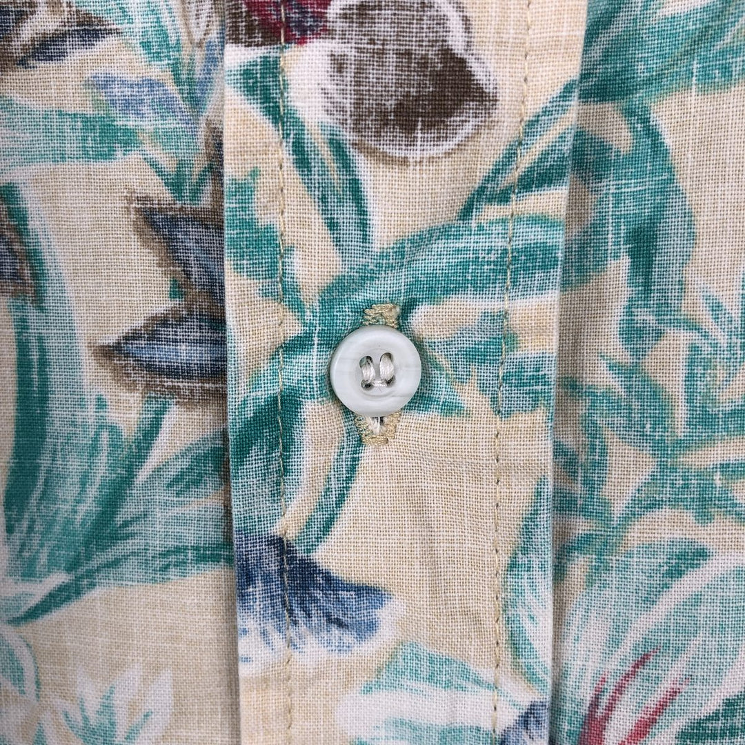 1980'S Reyn Spooner Gold Tag Nude Tag All-over Floral Hawaiian Aloha Shirt Box Shirt Men's Size M (approx.) Vintage unclear Beige type Vintage Second Hand